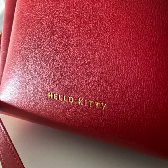 Sanrio Hello Kitty Red tote bag tartan check ribbon PU leather (rare) - Picture 4 of 13